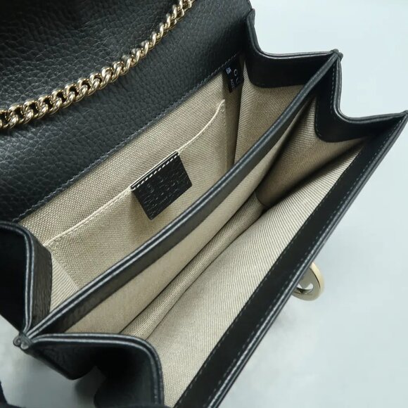 Gucci Interlocking Black Leather Shoulder Bag 823-022425 - Picture 10 of 12